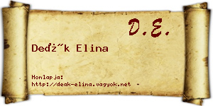 Deák Elina névjegykártya